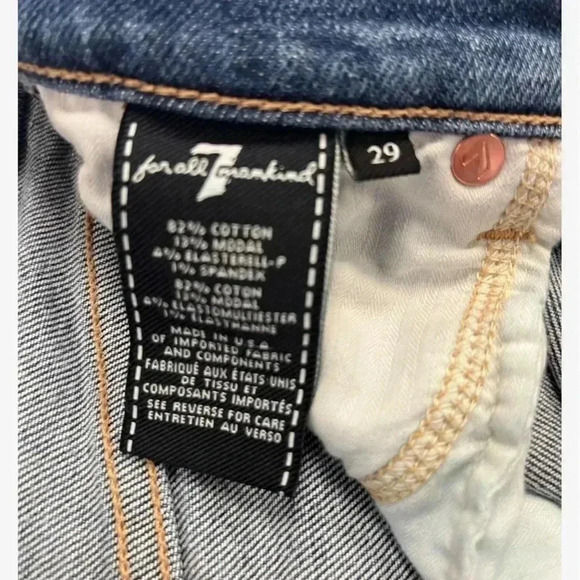 7 FOR ALL MANKIND Luxe Vintage High Waist Ankle Skinny Jean Silver  Stripe 29/8 - Picture 15 of 15